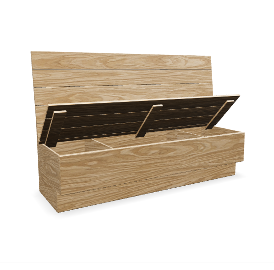 Wood Booth / Banquette (Stow Away Seat Option)