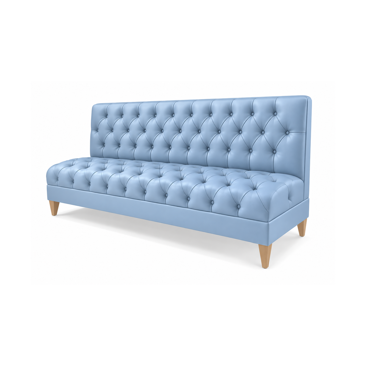 Straight Booth - Tufted Seat, Tufted Back, Toe Kick Base