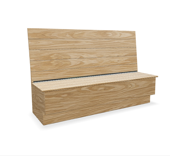 Wood Booth / Banquette (Stow Away Seat Option)