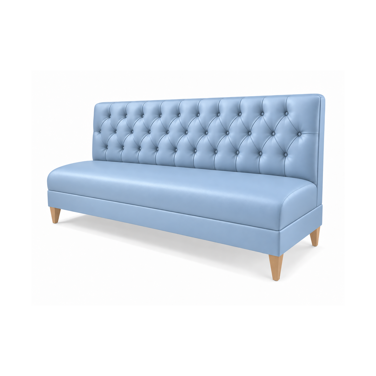 Straight Booth - Tufted Back, Tight Seat, Tapered Leg