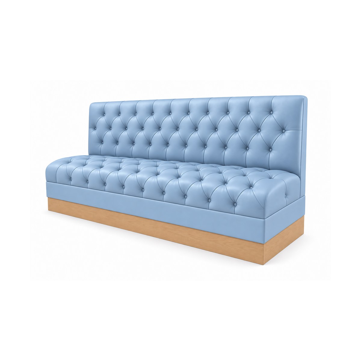 Straight Booth - Tufted Seat, Tufted Back, Toe Kick Base