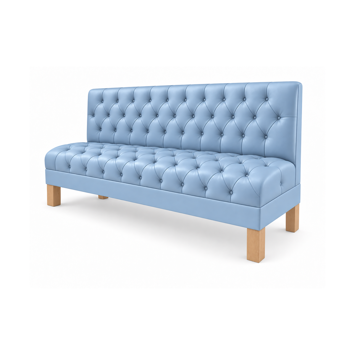 Straight Booth - Tufted Seat, Tufted Back, Block Legs